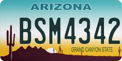 AZ license plate BSM4342