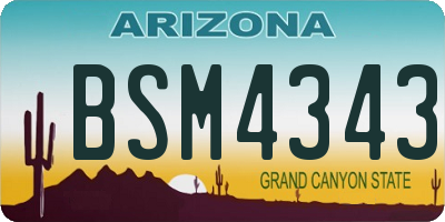AZ license plate BSM4343