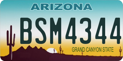 AZ license plate BSM4344