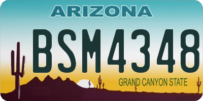 AZ license plate BSM4348