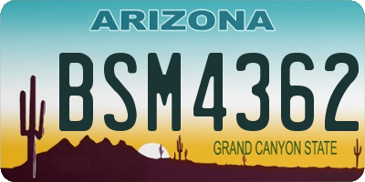 AZ license plate BSM4362