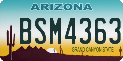 AZ license plate BSM4363