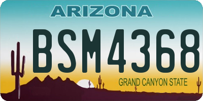 AZ license plate BSM4368