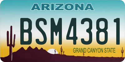 AZ license plate BSM4381
