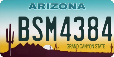 AZ license plate BSM4384