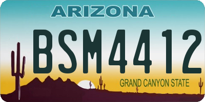 AZ license plate BSM4412