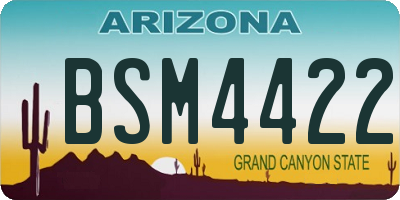 AZ license plate BSM4422