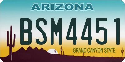 AZ license plate BSM4451