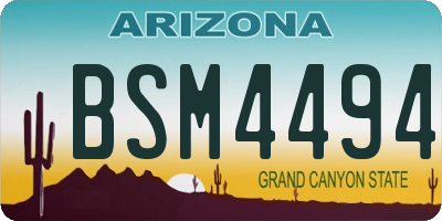 AZ license plate BSM4494