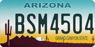 AZ license plate BSM4504
