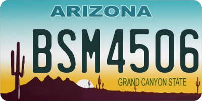 AZ license plate BSM4506