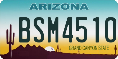 AZ license plate BSM4510
