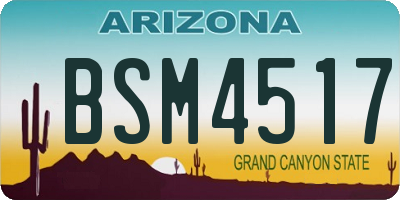 AZ license plate BSM4517