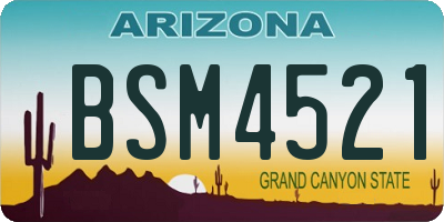 AZ license plate BSM4521