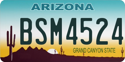 AZ license plate BSM4524