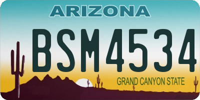 AZ license plate BSM4534