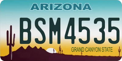 AZ license plate BSM4535