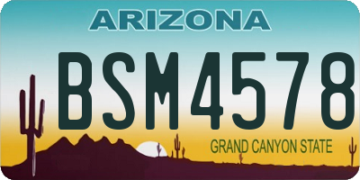 AZ license plate BSM4578