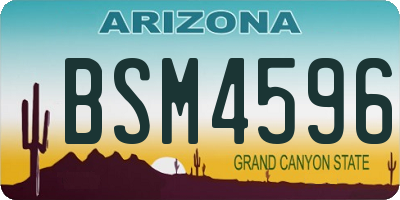 AZ license plate BSM4596