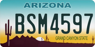 AZ license plate BSM4597