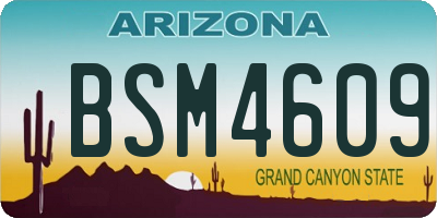 AZ license plate BSM4609