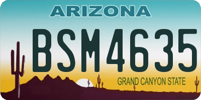 AZ license plate BSM4635