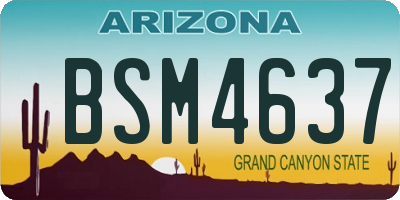 AZ license plate BSM4637