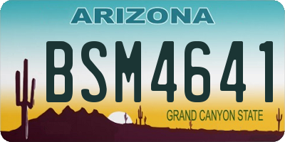 AZ license plate BSM4641