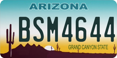 AZ license plate BSM4644