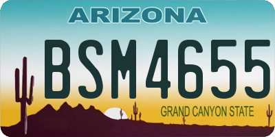 AZ license plate BSM4655