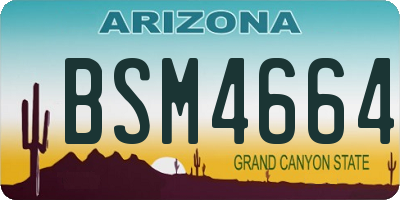 AZ license plate BSM4664