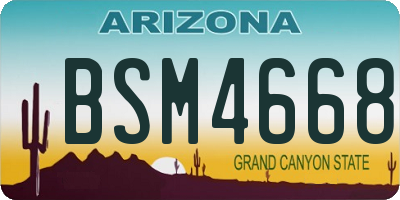 AZ license plate BSM4668