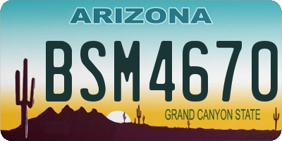 AZ license plate BSM4670