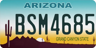 AZ license plate BSM4685