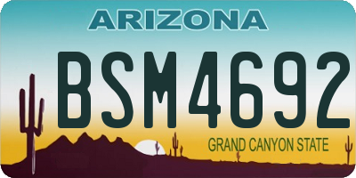 AZ license plate BSM4692