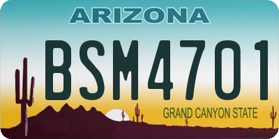 AZ license plate BSM4701