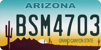 AZ license plate BSM4703