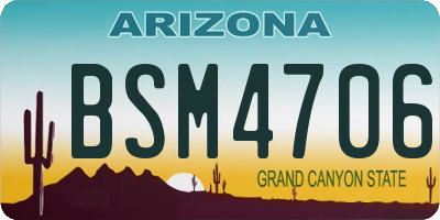 AZ license plate BSM4706