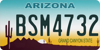 AZ license plate BSM4732