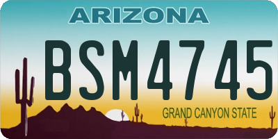 AZ license plate BSM4745