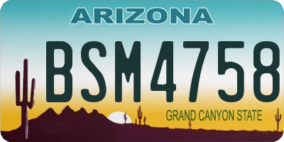 AZ license plate BSM4758