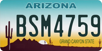 AZ license plate BSM4759
