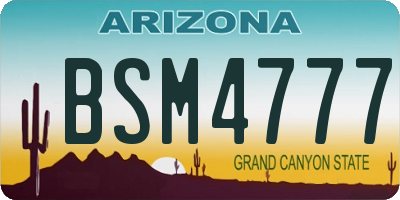 AZ license plate BSM4777
