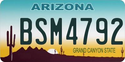 AZ license plate BSM4792