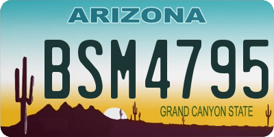 AZ license plate BSM4795