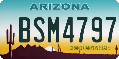 AZ license plate BSM4797