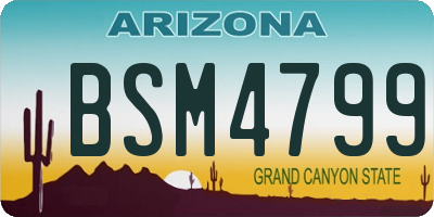 AZ license plate BSM4799
