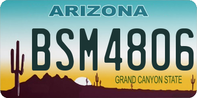 AZ license plate BSM4806