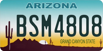 AZ license plate BSM4808