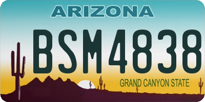 AZ license plate BSM4838